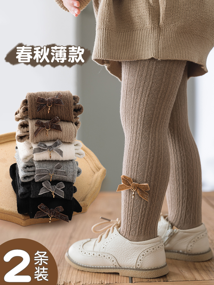 宝宝连裤袜春秋薄款纯棉春秋