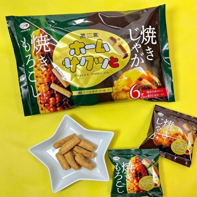日本进口不二家Fujiya饼干烤玉米土豆双拼混合口味饼干棒