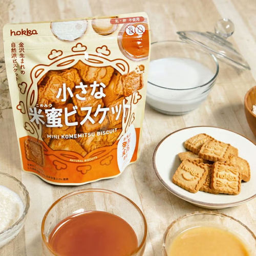 日本进口北陆制果Hokka饼干米糖发酵饼干90g