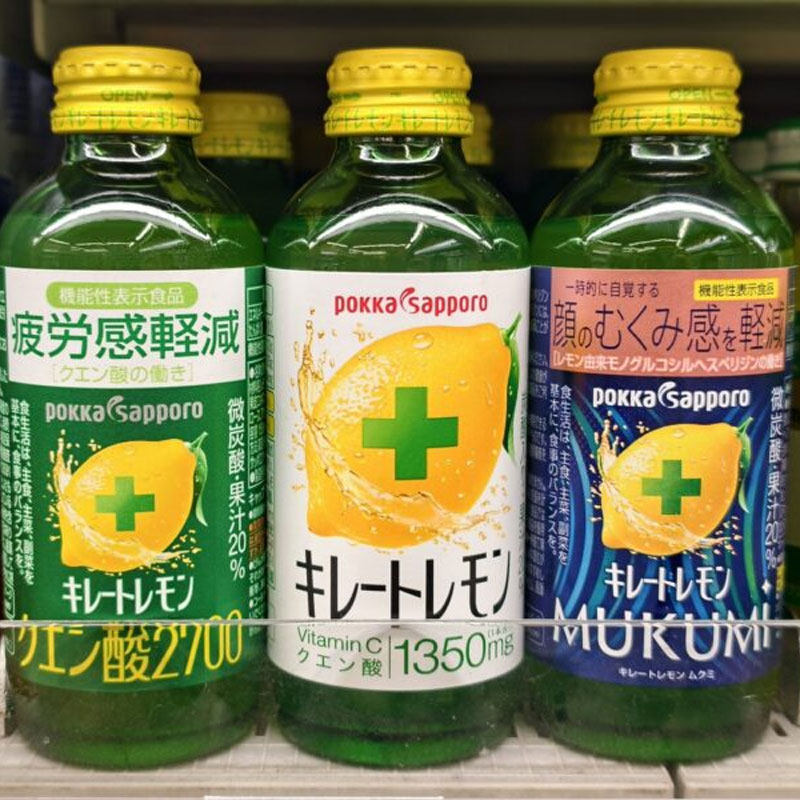 日本进口百佳Pokka sapporo饮料玻璃瓶柠檬味酸甜碳酸饮料155ml图片