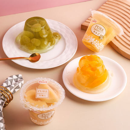 日本进口tarami优纯大果肉果冻葡萄什锦柑橘水果布丁270g杯装