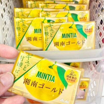 日本朝日Asahi糖果葡萄草莓酸奶西柚等口味的薄荷糖压片糖盒装