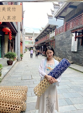 竹夫人抱枕竹子抱枕手工竹编制竹抱枕清凉透气通风降温竹制品枕头
