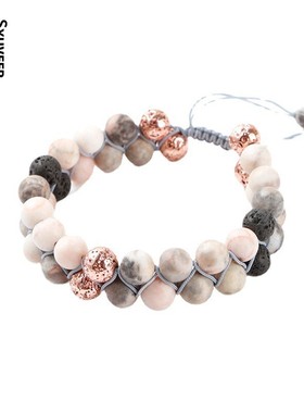 手工编织设计感火山石手链