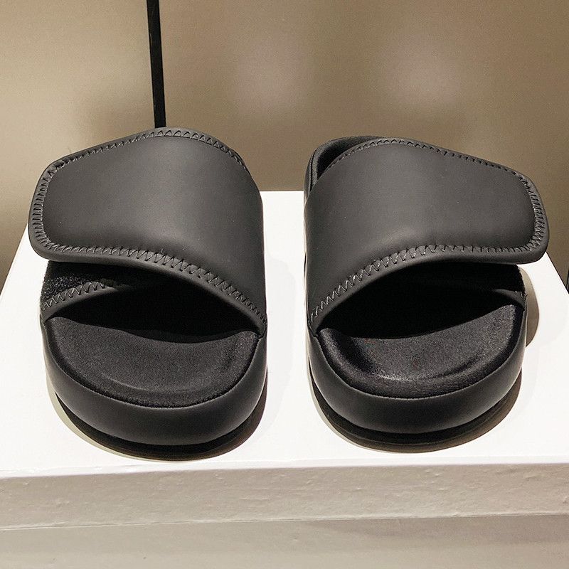 yeezy侃爷同款面包椰子拖鞋男女夏款外穿时尚厚底魔术贴情侣凉拖