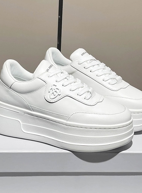 ANN明星同款小白鞋女2025新款爆款厚底增高百搭休闲网纱运动鞋潮