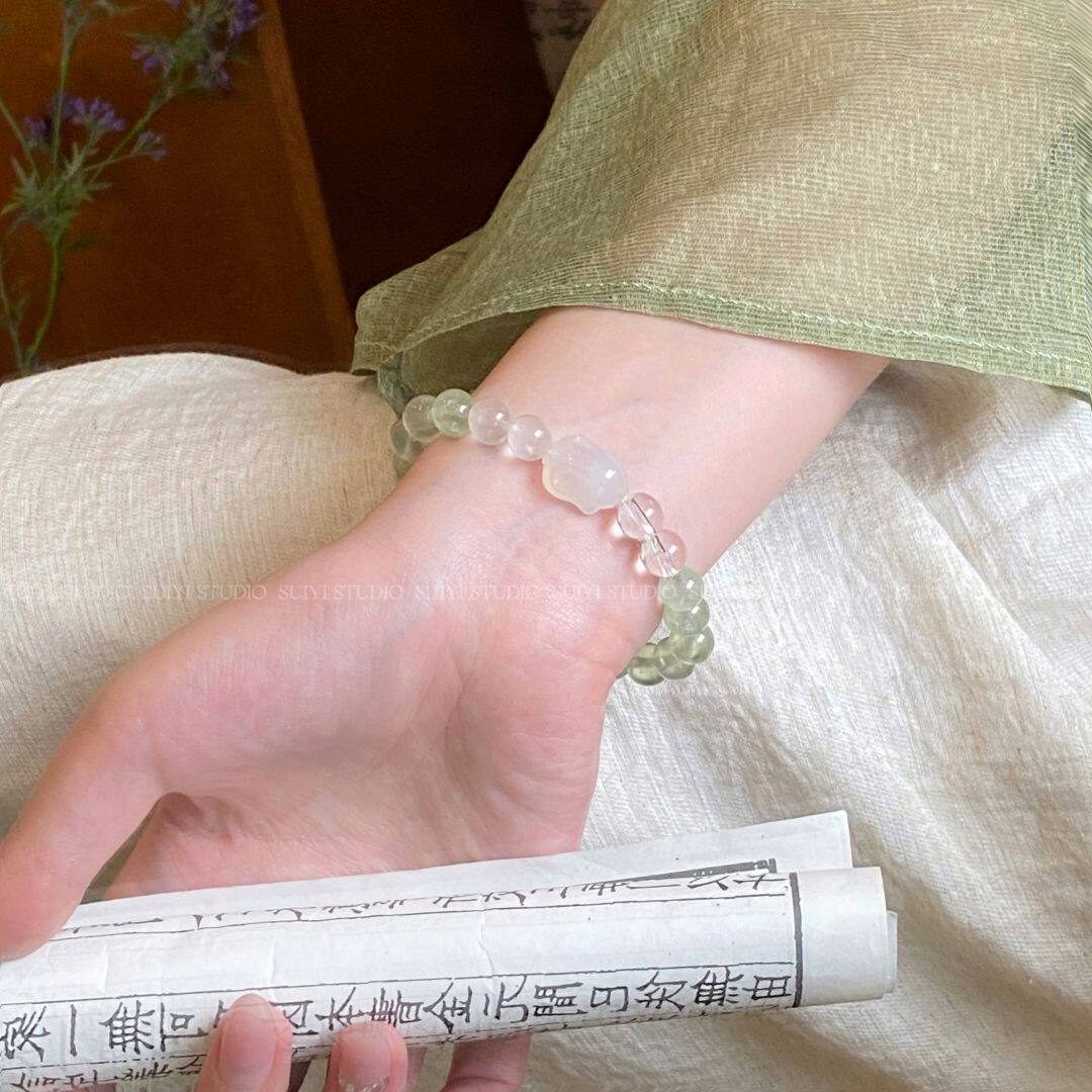SUIYI 葡萄石手链女小众清新荔枝冻趴趴兔手串送闺蜜朋友生日礼物