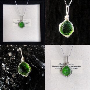 SUIYI 原创设计 水晶原石绕线吊坠男女款 手工制作琉璃蛋白石项链