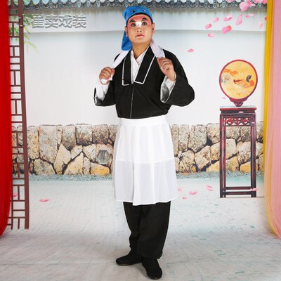 戏曲服装戏剧舞台装古装小二服武大郎小丑衣服杂役U娃娃衣茶衣茶