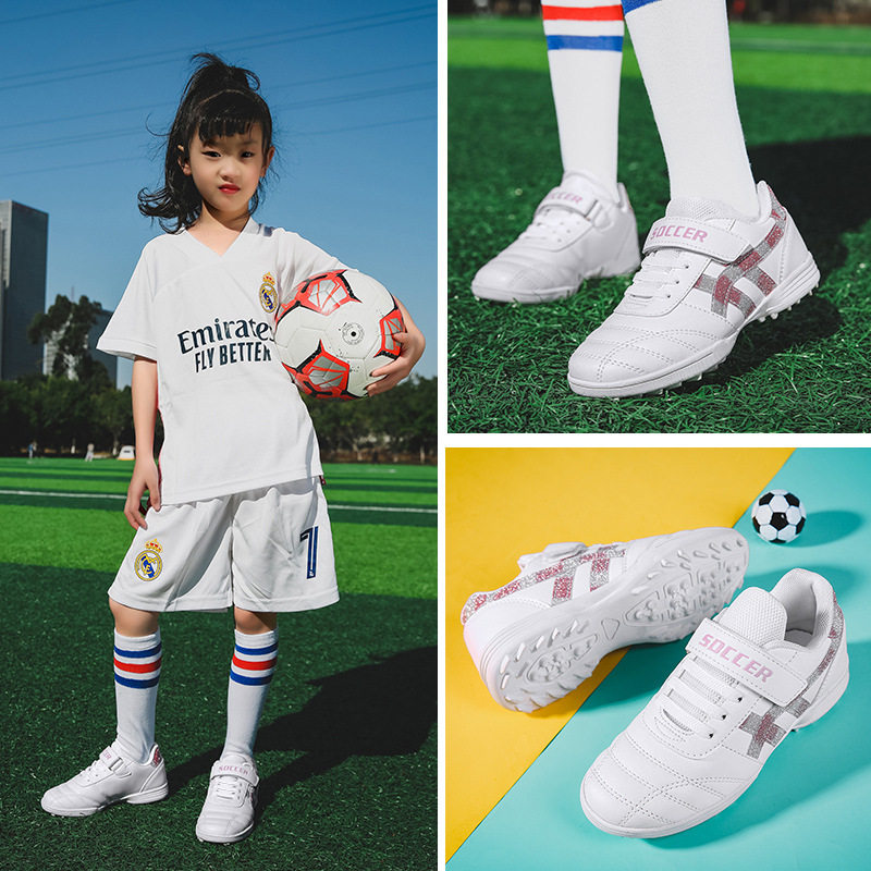儿童足球鞋魔术扣免系带正品学生训练鞋TF碎钉男女童草地足球,运动鞋new,足球鞋,淘宝优惠券,粉丝福利购,淘宝优惠卷