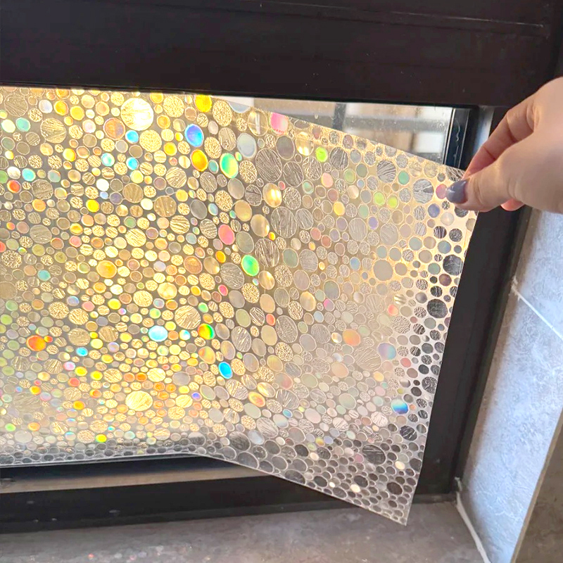 窗户磨砂玻璃贴纸彩虹卫生间厨房阳台卧室用透光不透明防走光贴膜