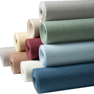布面墙纸自粘隔音亚麻墙布卧室客厅酒店宾馆背景墙壁纸壁布无纺布