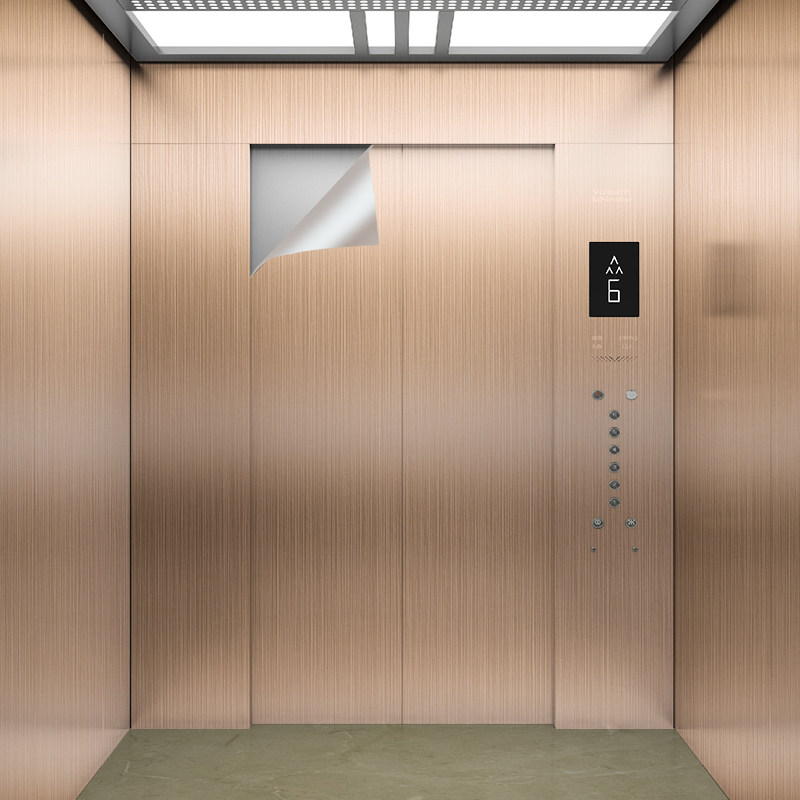 高级电梯轿厢内部贴纸装饰改色电梯门翻新不锈钢拉丝金属专用贴膜
