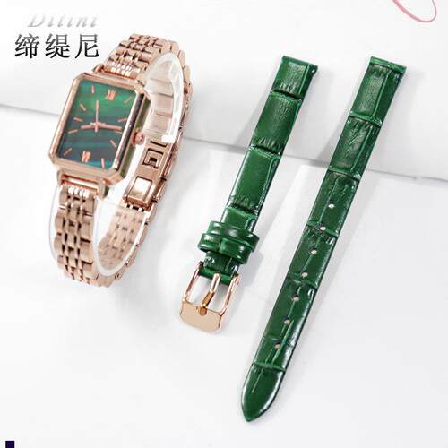 正品适配小号真皮手表带10mm女LolaRose小绿表西普尼MP0337L
