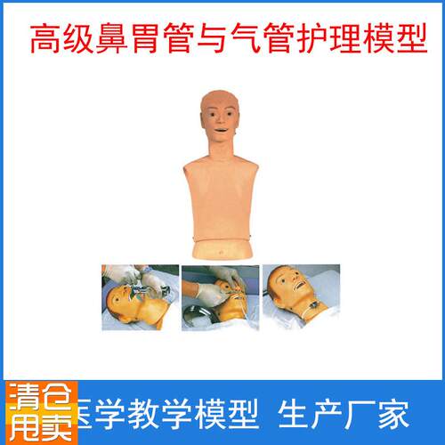 上海医模高级鼻胃管与气管护理模型插胃L管口切开护理教学训练模