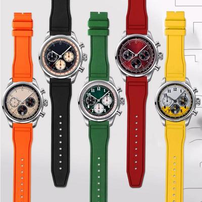 vmkm适配宇联贝利士系列D009.427熊猫红黄黑氟橡胶手表带21 22mm