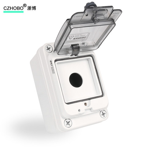 CZHOBO高端户外塑料PC阻燃防水按钮盒急停按钮开关盒带防护罩电源