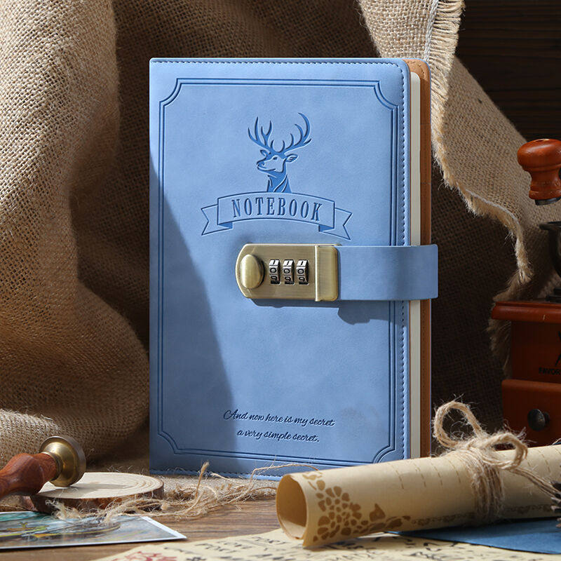 法拉蒙faramon复古密码本带锁创意日记本简约笔记本A5加厚手账本