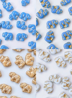 进口捷克珠15x11mm可爱的小象动物珠DIY手工串珠手链饰品材料配件