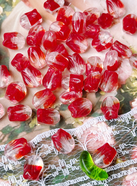 进口捷克珠约9*7mm郁金香花珠手工串珠手链项链耳环材料配件散珠