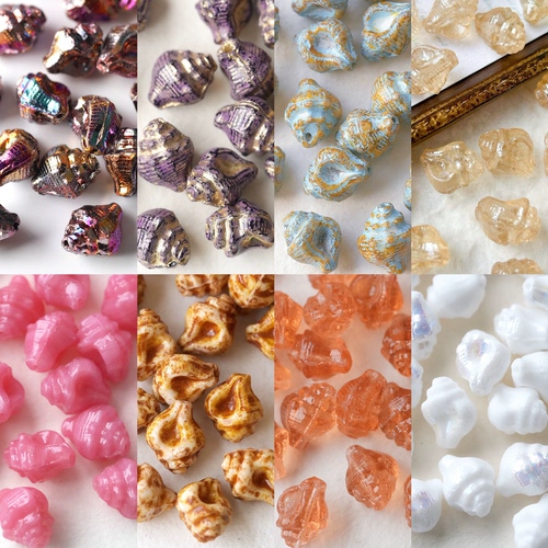 进口捷克珠12*15mm海螺珠手工串珠手链项链耳环材料配件散珠