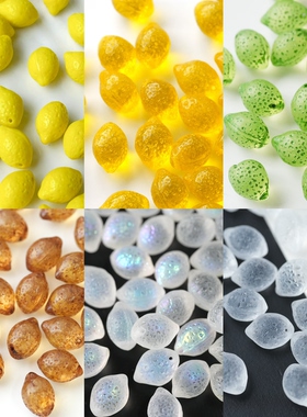进口捷克珠10*14mm黄色柠檬手工串珠手链项链耳环材料配件散珠