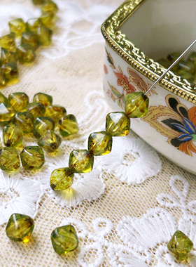 （10颗）进口捷克珠约6mm菱形双锥珠手工DIY串珠饰品材料配件散珠