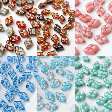 进口捷克珠12x8mm超多色菱形珠手工串珠手链项链耳环材料配件散珠