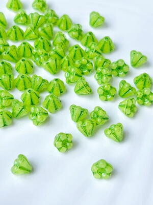 2颗装 进口捷克珠4*6mm莲雾花手工串珠手链项链耳环材料配件散珠