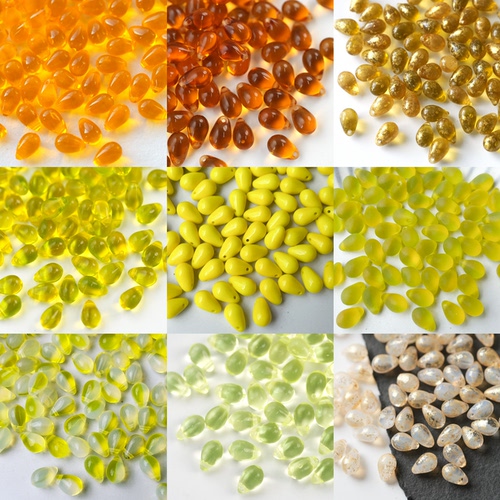 （2颗）进口捷克珠6*9mm水滴珠手工diy串珠手链项链耳环材料配件