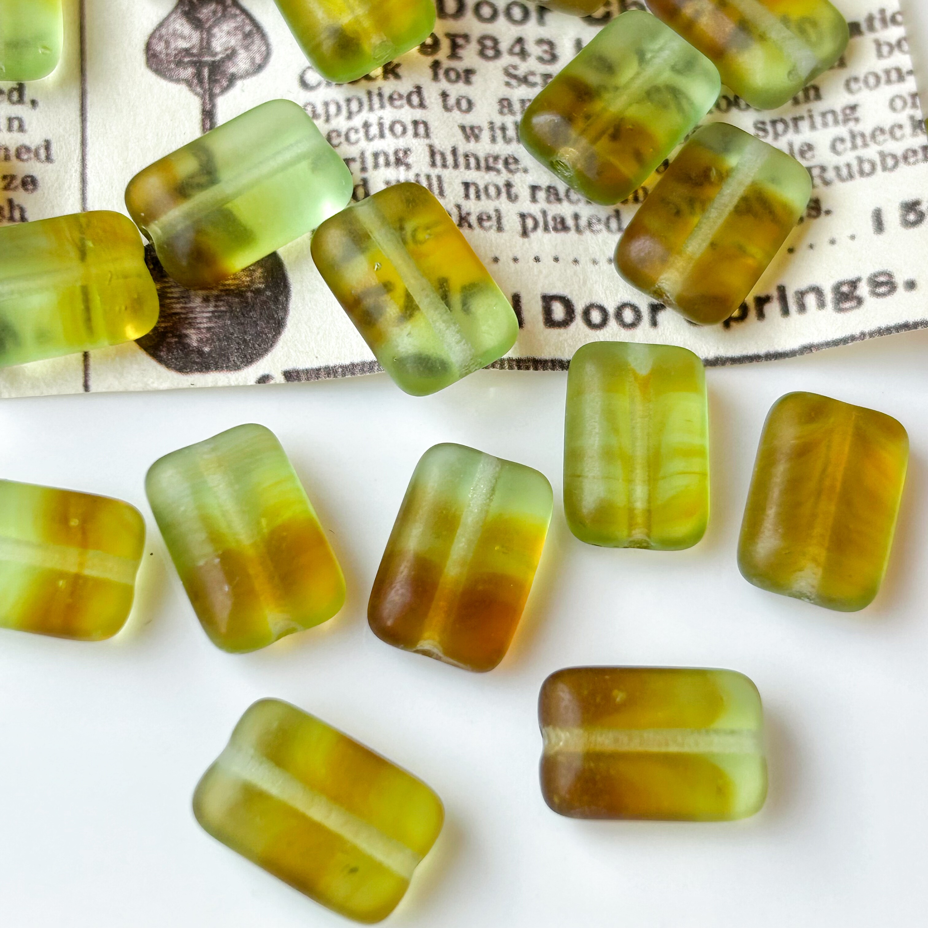 进口捷克珠8x12mm长方无事牌珠手作diy串珠材料配件散珠