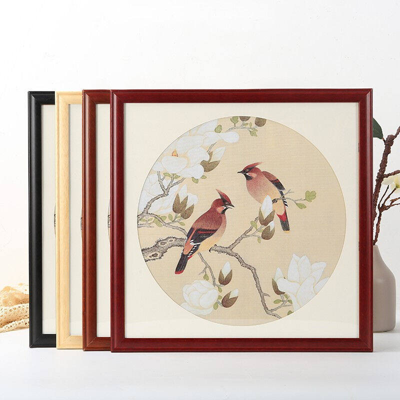 花衣裳正方形实木国画画框架裱框十字绣书法字画框自己组装挂墙木