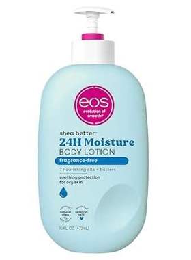 eos Shea Better Body Lotion- Fragrance Free， 24-Hour Hydr