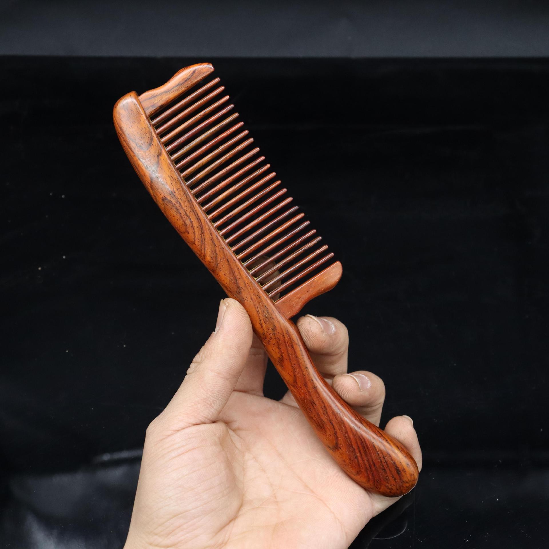日本无印MUJIE微凹黄檀木梳子传统榫卯工艺拼接顺发梳手工插齿梳
