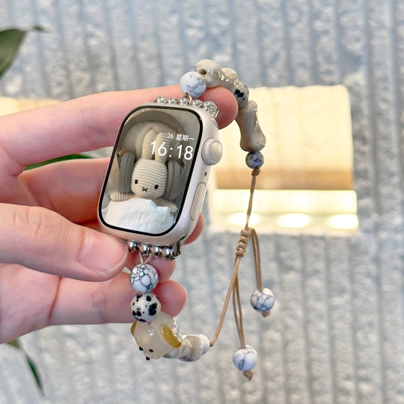 日本无印MUJIE适用小米手环9Pro表带8Pro腕带红米watch5表链串珠