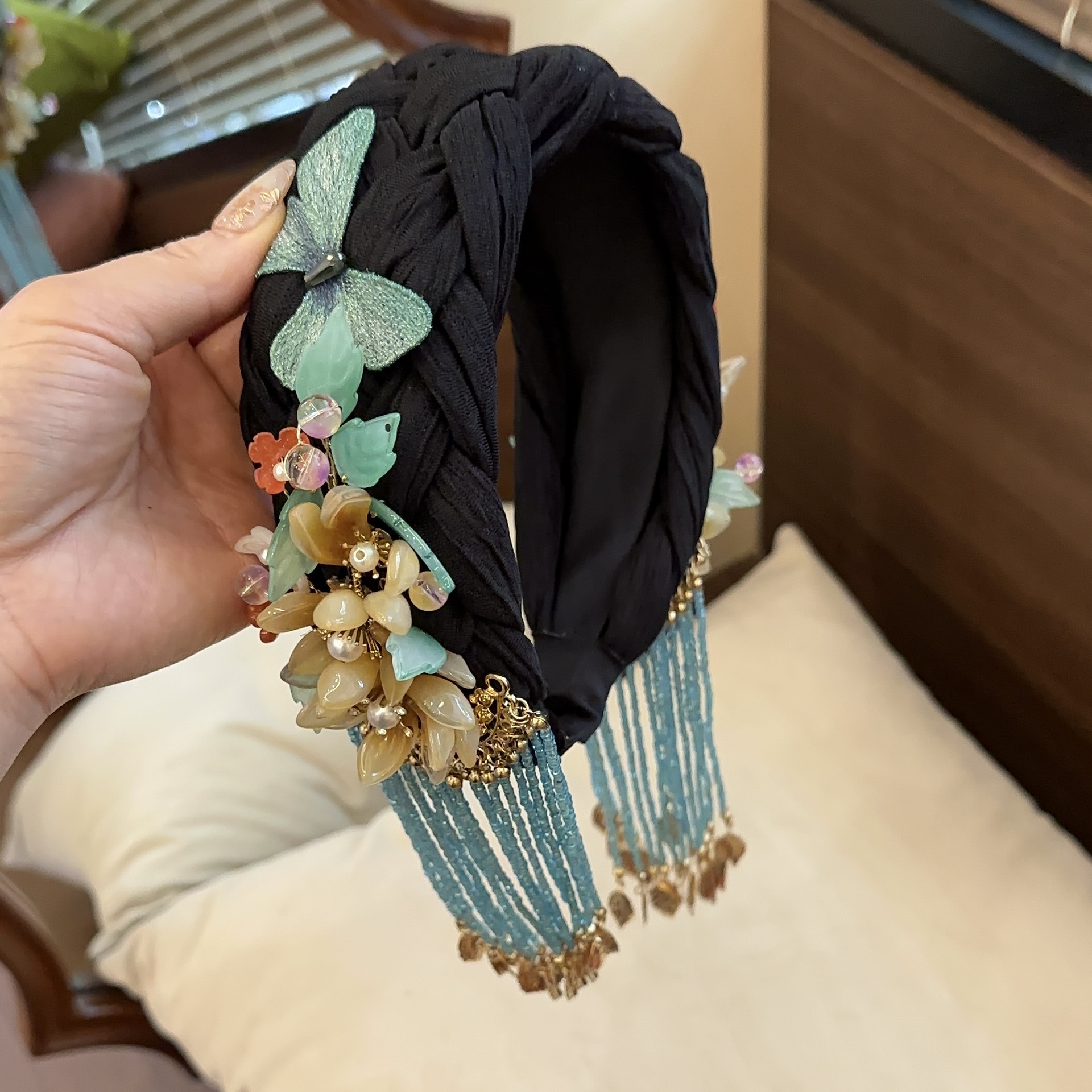 小众设计名族风发箍原创轻奢重工流苏新中式发卡发饰国风百搭头箍