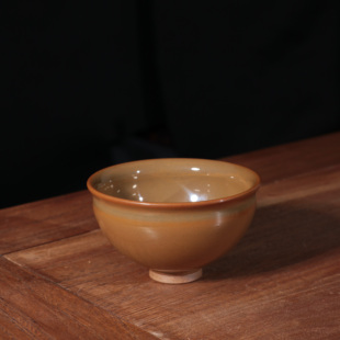 严选钧瓷精品主人杯折边鸡心碗李向阳大师作品钧窑高温茶叶末釉色