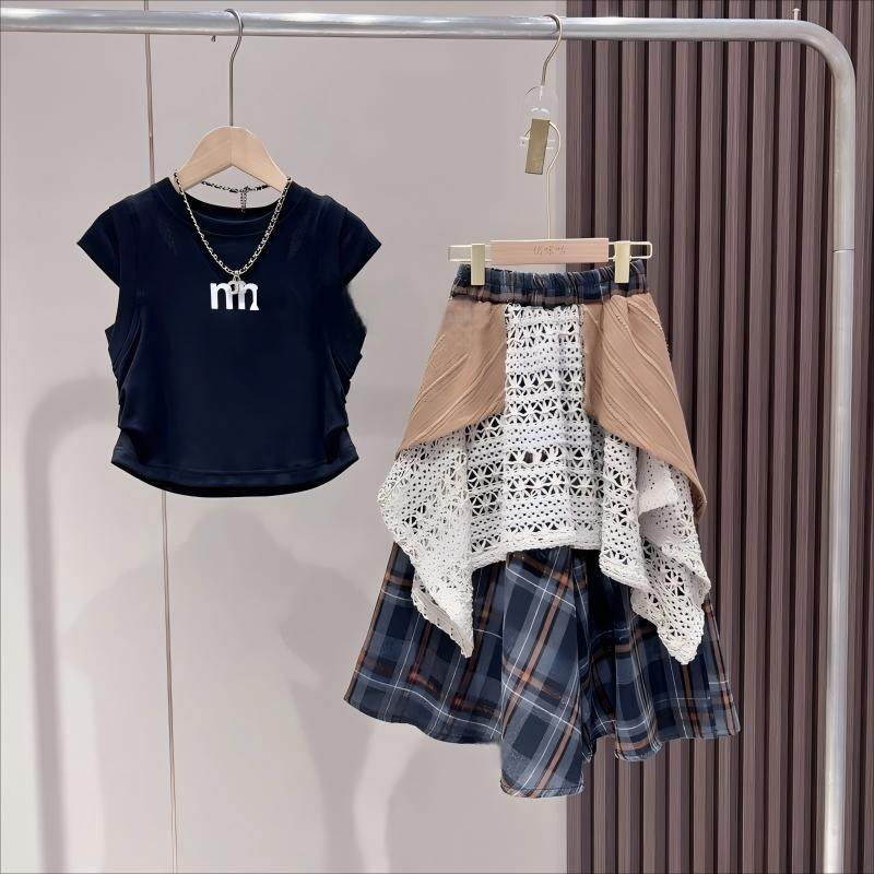 女童半身裙夏季洋气2025新款网红炸街大儿童装不规则女孩格子裙子,童装/婴儿装/亲子装,半身裙,淘宝优惠券,粉丝福利购,淘宝优惠卷