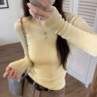 黄色内搭打底薄款针织衫女装软糯2025春季新款气质温柔风修身