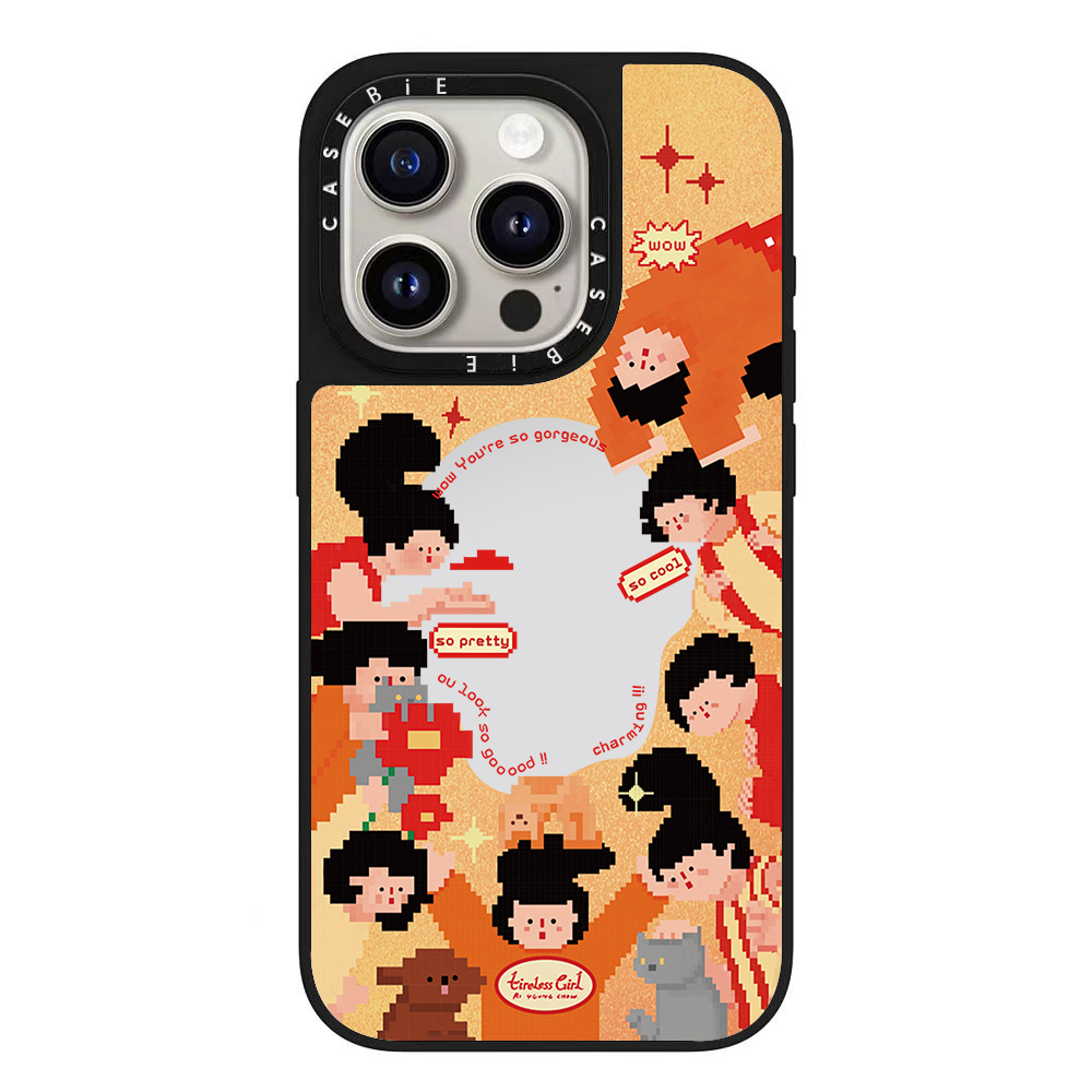CASE联名新款下腰女孩苹果16pro适用于iPhone15promax手机壳14plus卡通可爱13潮牌全包12镜面磁吸防摔保护11