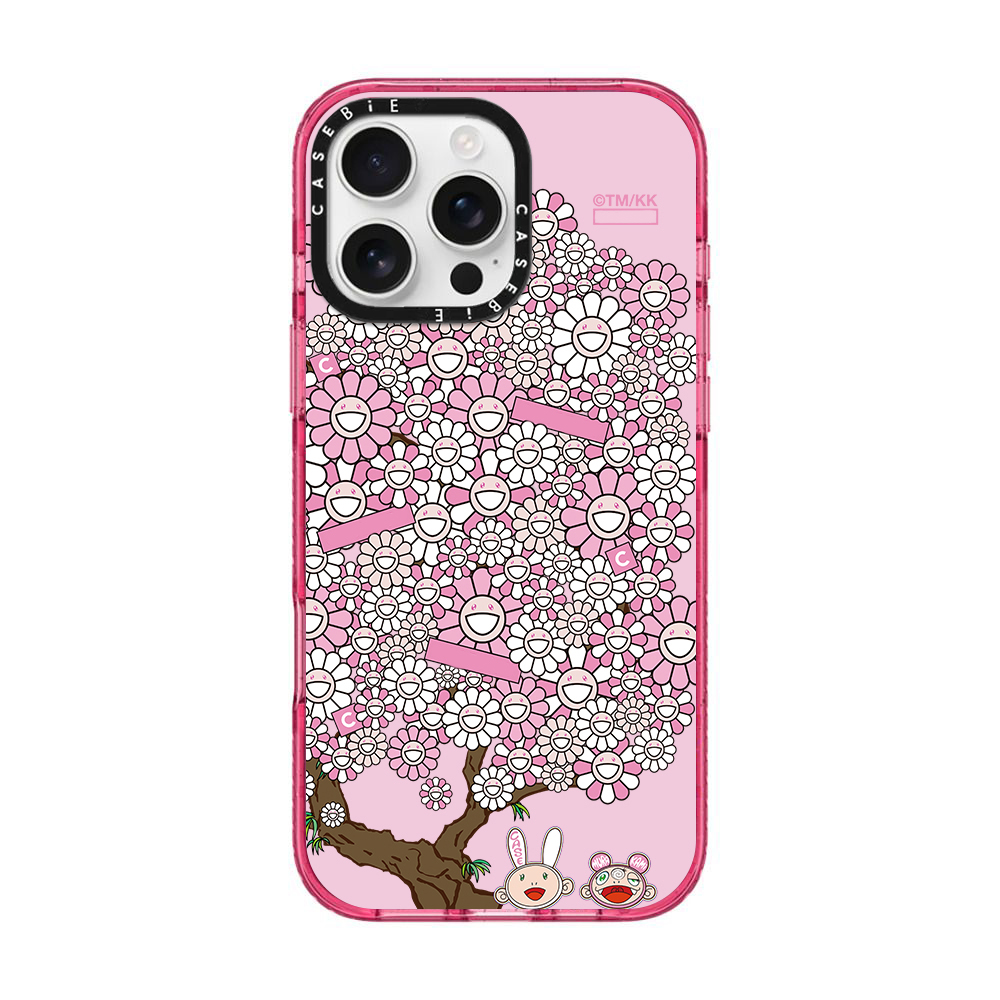 CASE联名村上隆太阳花树新粉色苹果16pro适用iPhone15promax手机壳14plus卡通可爱13磁吸12防摔保护套少女心