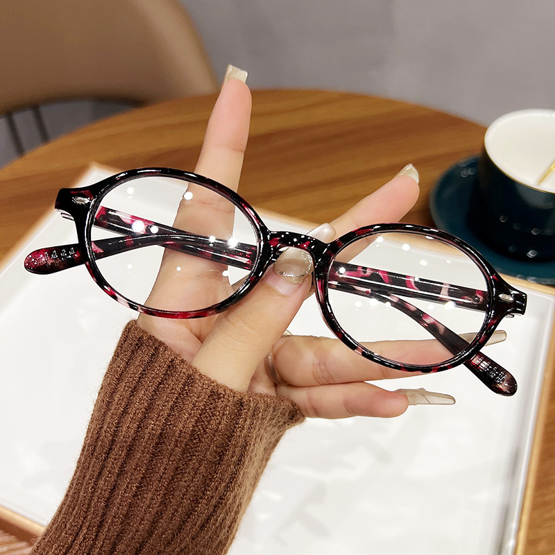 小框书呆子款小圆框老花镜时尚素颜平光镜网红高级防蓝光老花眼镜