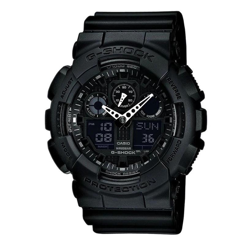 G-SHOCK男女腕表夜光计时世界时闹钟黑色树脂防水防震运动户外