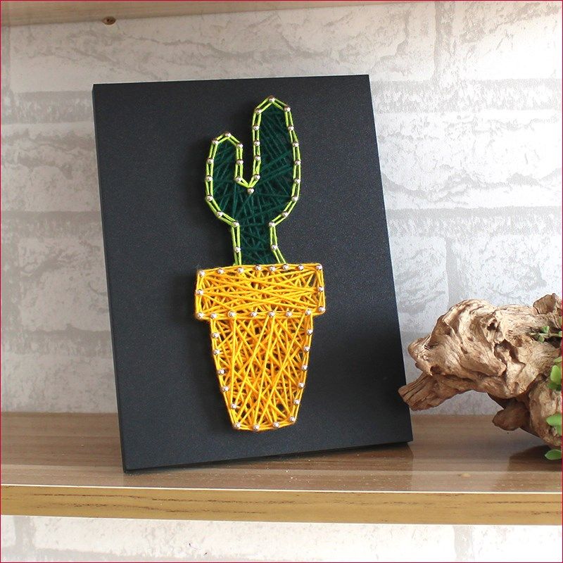创意简约装饰画礼物 木板立体钉子绕线手工DIY纱线画迷你仙人掌|ruв категории Домашний быт, декоративная живопись, DIY/цифровой живописи - от Buy2taobao.com для оказания профессиональной услуги покупки агента Taobao