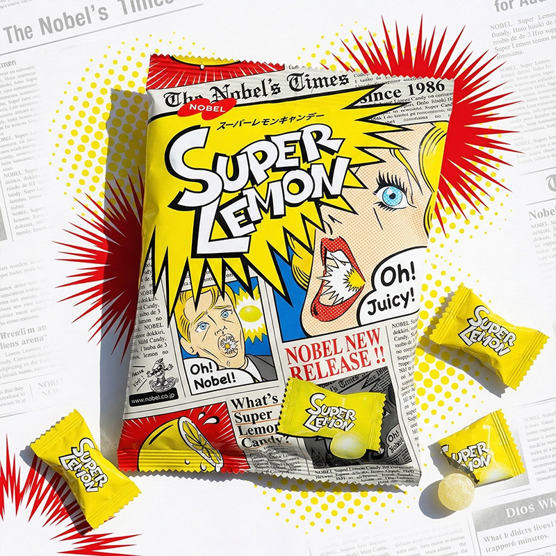 日本进口糖果诺贝尔NOBEL超酸糖柠檬味可乐味硬糖喜糖网红零食