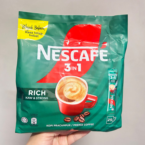 马来西亚进口白咖啡雀巢NESCAFE三合一特浓奶香奶油速溶咖啡袋装