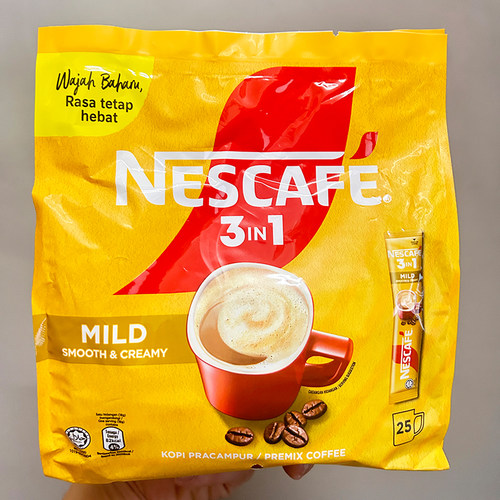 马来西亚雀巢NESCAFE三合一丝滑奶油白咖啡特浓奶香速溶咖啡袋装