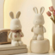 可爱兔子造型储蓄罐家居装 饰品摆件儿童女孩存钱罐创意植绒小兔子