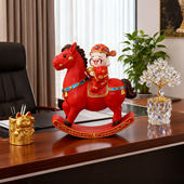 马上发财摆件书架酒柜新年礼物公司开业礼品生意兴隆收银台马摆件