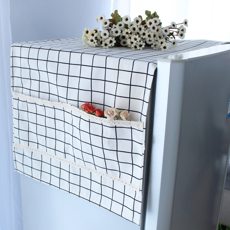 田园棉麻冰箱罩洗衣机双开门冰箱